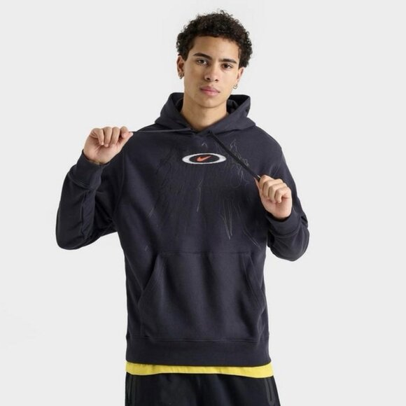Nike Sportswear Club Pullover Hoodie Men’s Sizes Black Off Noir HV4618-045 - Picture 1 of 6